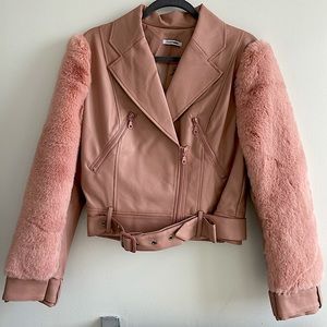 Pink faux leather jacket